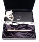 A Montblanc Limited Edition '75 Years of Passion and Soul' silver ball pen,