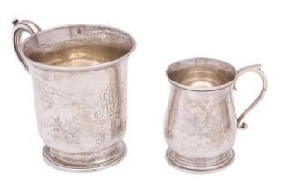 A Victorian silver christening mug, Edward & John Barnard, London 1858, of flared form,