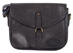 Mulberry, A black leather Cartridge bag .
