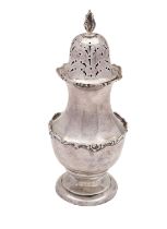 An Edward VII silver sugar sifter, Henry Wilkinson and Son Ltd, London 1902, of vase shape,