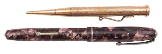 Parker Perm-point 9ct gold propelling pencil & Conway Stuart fountain pen (2).