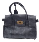 Mulberry, A black leather handbag, serial number '275288'.