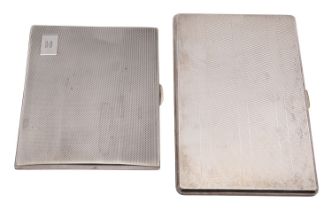 A George V silver cigarette case, Adie Brothers Ltd, Birmingham 1933, of rounded rectangular form,
