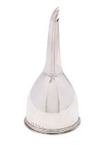 A George III silver wine funnel, Charles Fox I, London 1801, of plain form, with reeded ring,