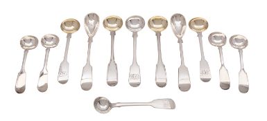 A pair of Victorian silver salt spoons, maker Francis Higgins,London 1859,