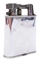 An early 20th century Dunhill sliver plated table lighter, signed to arm as per title,