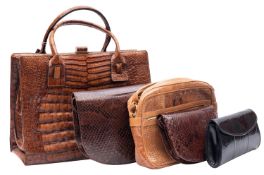 A Jaguar Model crocodile skin handbag,