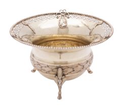 A Louis XVI Neoclassical silver gilt bowl, maker's mark rubbed Paris 1777,