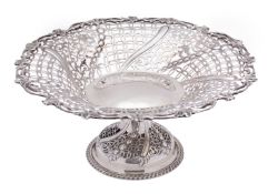 An Edward VII silver tall tazza, William Hutton and Sons Ltd, London 1902, of circular form,