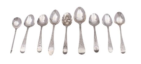 A George III Scottish silver teaspoon, Alexander Spence, (Edinburgh), Thistle mark only,