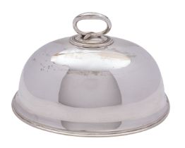 An Edward VII silver plated meat dome, Elkington and Co, of small size, with detachable handle,