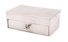 A Victorian silver stamp box, maker Cohen & Charles, Chester 1899, of rectangular form,