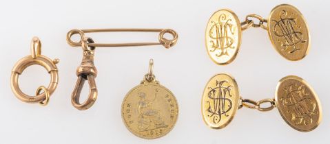 A small collection of jewellery, including a pair of Victorian,