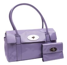 A Mulberry Bayswater leather handbag in lilac with silver metal mounts,