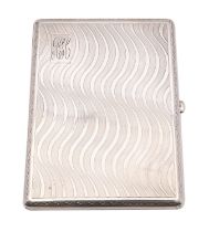 A George V silver cigarette case, maker's mark rubbed out, Chester 1927, of rectangular form,