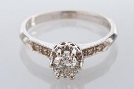 An 18ct gold diamond single stone ring, the brilliant cut diamond, estimated to weigh, 0.