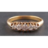 An old-cut diamond five-stone ring, total estimated diamond weight ca. 0.