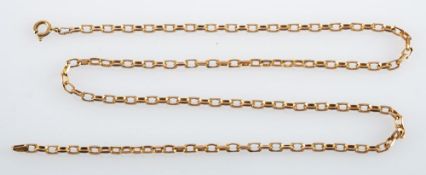 A 9ct gold necklace, composed of fancy links, stamped 375 with import marks, 49cm long, 8.