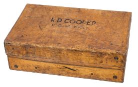 A WWII period vellum suitcase formerly the property of R.D. Cooper RNVR HMS 'Dabchick'.