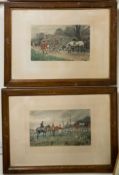 After George Wright (1860-1944) four hunting scenes with riders and hounds colour prints,