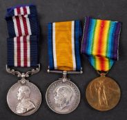 A WWI Military Medal group of three to '476432 Cpl L Field 461/W Rid.