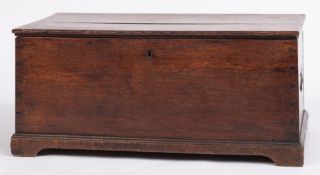 An early 19th-century oak rectangular box;