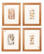 A set of four coloured prints, entitled