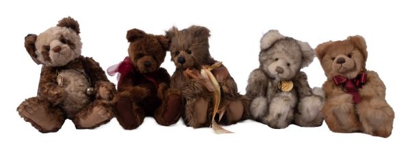 A group of five Charlie Bears after designs by Isabelle Lee, 'Freya', 'Daisy', 'Daniel',