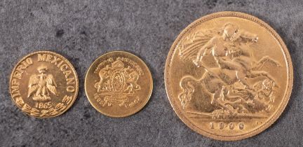 An Edwardian half sovereign,