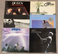 Six LP's by Eric Clapton, Queen, Dire Straits, U2,