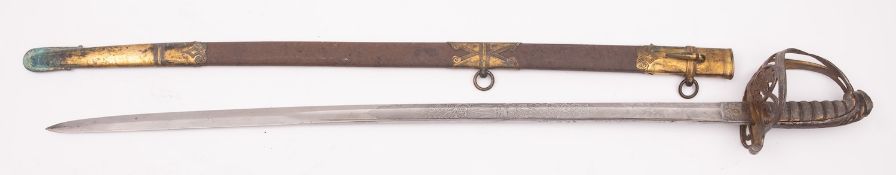A Victorian 1822 pattern British Infantry Officer's sword, maker Henry Wilkinson, London,