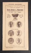 A 1932 International lawn Tennis Championship Davis Cup Programme' Great Britain vs Romania' Abbey