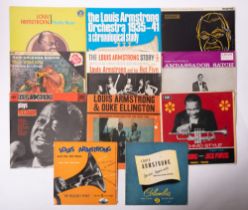 Eleven Louis Armstrong LPs including two 10” ones (many early issues)