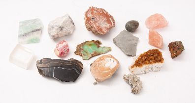 A collection of various mineral samples.