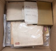 A late 19th century scrap book together with three 19th century Indentures and miscellaneous