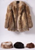 A ladies fur coat, unsigned, together with a fur hat,