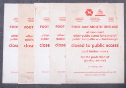 A group of four Dartmoor 'Foot and Mouth Disease' notices, 30 x 21cm.