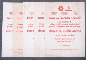 A group of four Dartmoor 'Foot and Mouth Disease' notices, 30 x 21cm.