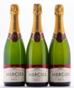 Three bottles of Mercier Champagne.