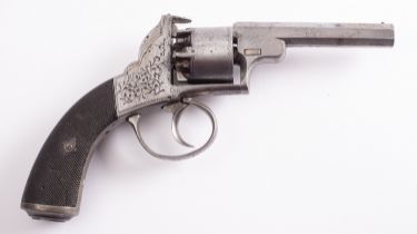 A 19th century Tranter Style percussion cap six shot double action revolver, unsigned,