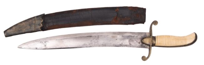 A late 18th/early 19th British Navy Midshipman's dirk, the slightly curved single edge,