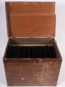 A small group of HMV 78prm records, classical airs and overtures in a pine case.