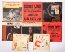 Eight LPs by George Lewis - two 10” albums and other early issues (including two on the Blue Note