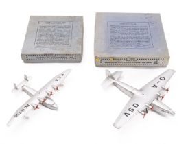 Dinky Toys 60w "Clipper III" Flying Boat, silver body, blue box with paper instructions,