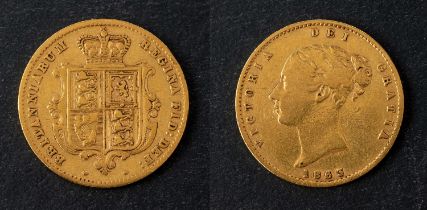 A Victorian half sovereign gold coin, dated 1863, diameter ca. 19mms, total weight ca. 3.9gms.