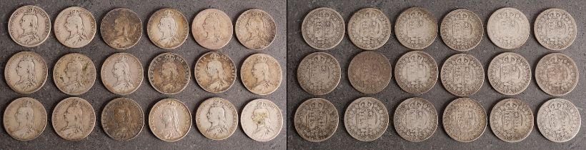 Eighteen Victorian Jubilee Head Half Crowns.