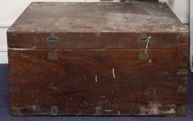 An Army & Navy brass bound Camphor wood chest, 59 x 115 x 62cm.