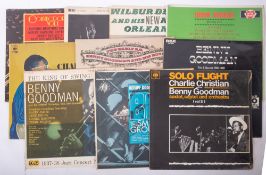 Ten LPs: Benny Goodman (4), Charlie Christian (2), Wilbur De Paris (2), Omer Simeon etc.