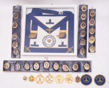A collection of Masonic jewels, comprising twenty-three blue enamel and gilt Imperial Echoes,