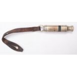 A WWI British Officer's Trench Whistle, maker A DeCourcy & Co, Birmingham, dated 1917,